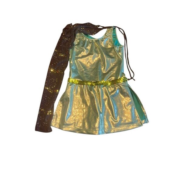 Revolution medium child holographic sequin one shoulder dance costume jazz - Picture 3 of 5